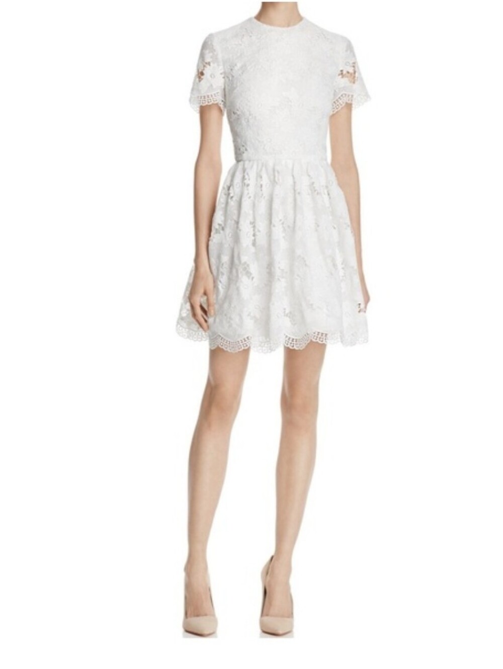Alice + Olivia Floral Lace Fit & Flare Dress Wedding Formal Special Occasion - Picture 16 of 16